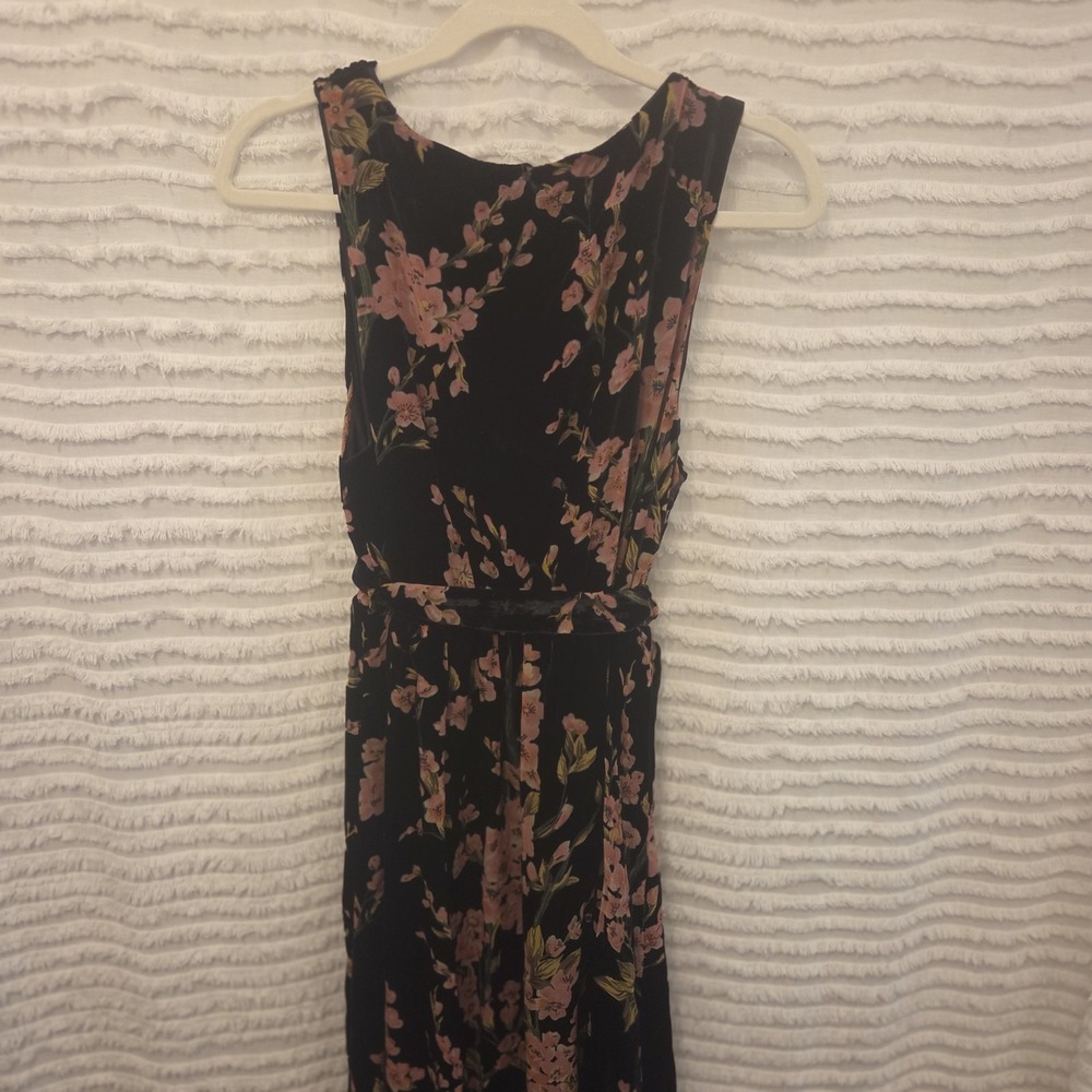 Baltic Born Lennon Black Velvet Floral Maxi Dress Lined NWT Sz XL - Picture 3 of 8